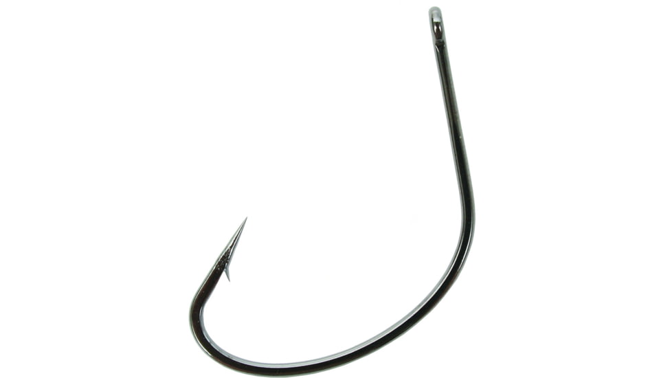 Gamakatsu Shiner Hook, Needle Point, All Purpose Straight Eye, NS Black, Size 1/0, 6 per Pack, 51411