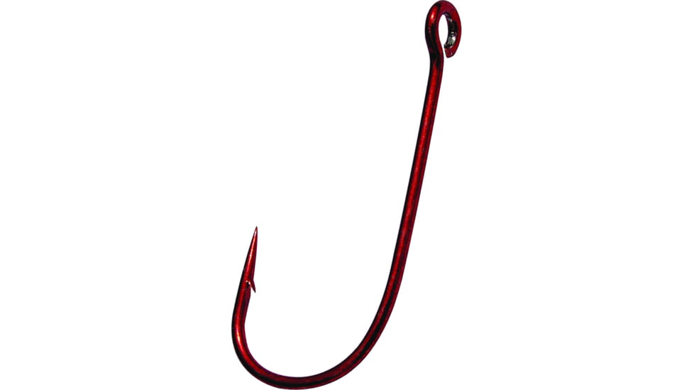 Gamakatsu Siwash Hook, Needle Point, All Purpose, Open Eye, Red, Size 5/0, 6 per Pack, 10315