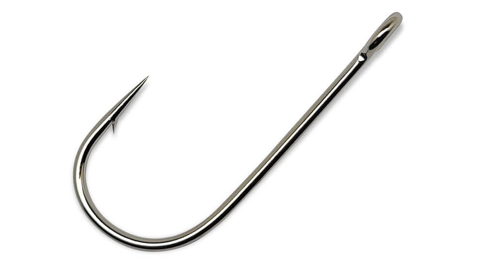 Gamakatsu Siwash Hook, Needle Point, All Purpose, Open Eye, Nickel, Size 10, 6 per Pack, Nkl, 10, 10005