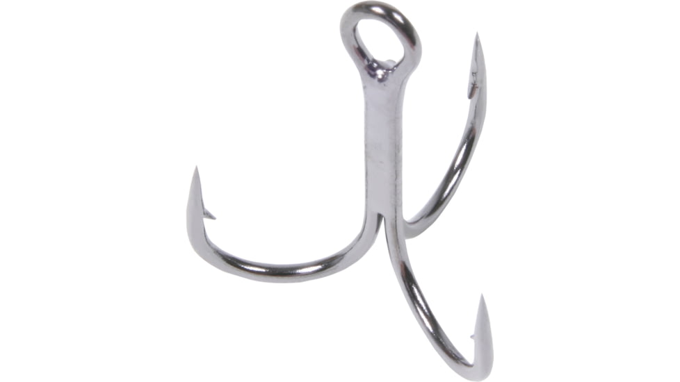 Gamakatsu Treble Hook, Needle Point, Round Bend, 2X Heavy Wire, NS Black, Size 1/0, 6 per Pack, 57411
