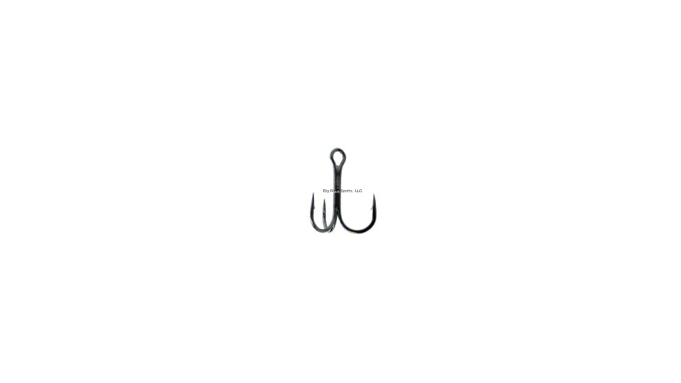 Gamakatsu Treble Hook, Needle Point, Round Bend, 2X Heavy Wire, NS Black, Size 1, 7 per Pack, 57410