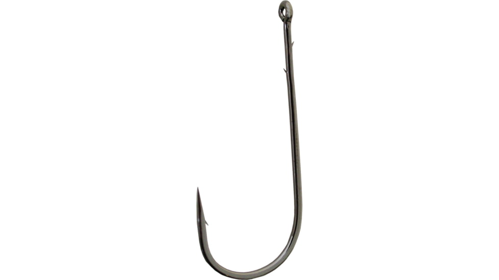 Gamakatsu Worm Hook, Needle Point, Straight Shank, Round Bend, Ringed Eye, NS Black, Size 5/0, 5 per Pack, 48415