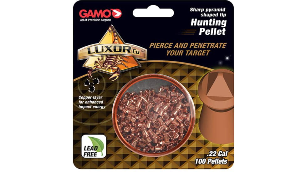 Gamo .22 Caliber Luxor Cu Sharp Pyramid Shaped Hunting Pellets, 100 Pack, 632282154