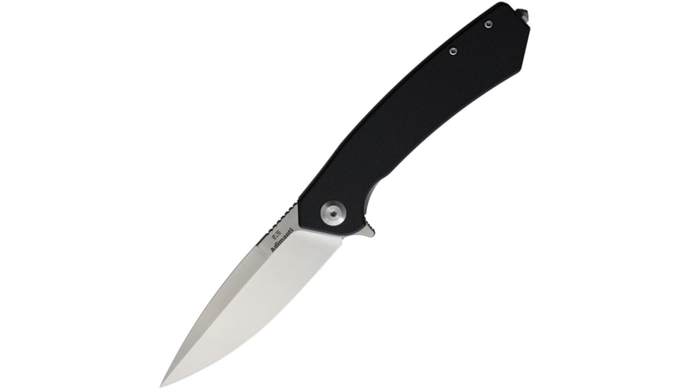 Ganzo Knives Adimanti Framelock Black Folding Knife, 3.38 satin finish D2 tool steel blade, Black G10 handle with stainless back handle, SKIMEN-BK