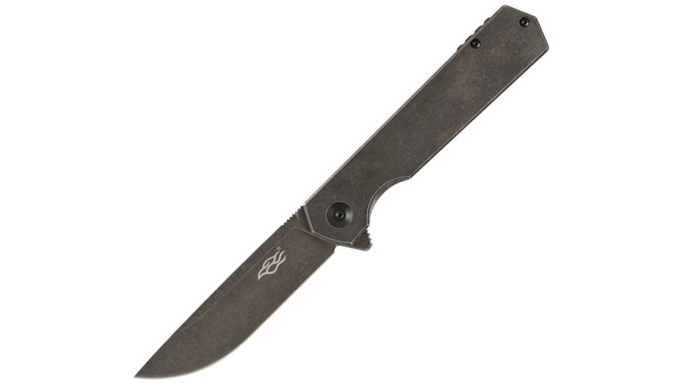 Ganzo Knives Firebird Framelock Black SW Folding Knife, 3.5 black stonewash finish D2 tool steel blade, Black stonewash finish stainless handle, FH13-SS