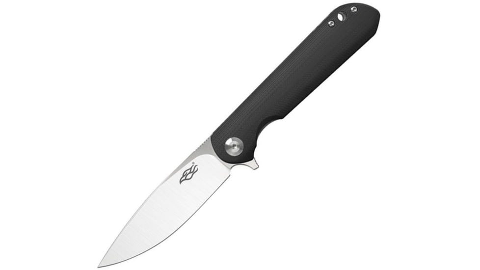 Ganzo Knives Firebird Linerlock Black Folding Knife, 3.5 satin finish D2 tool steel spear point blade, Black G10 handle, FH41BK