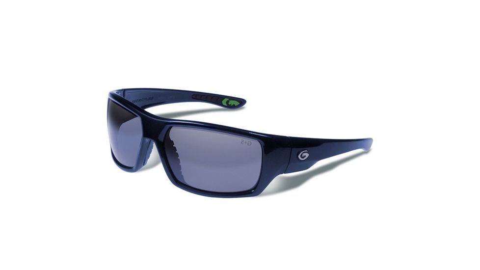Gargoyles Wrath Sunglasses w/ Navy Frame, Smoke Polarized w/Silver MirrorLens GAR10700044