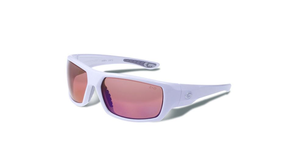 Gargoyles Wrath Sunglasses w/ White  Frame, Copper Polarized w/Blue Mirror Lens GAR10700041
