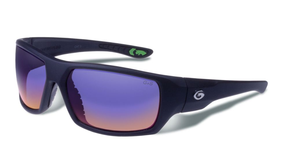 Gargoyles WRATH Sunglasses, Matte Black Frame, Smoke with Plasma Mirror Lens, 10700214.QTM