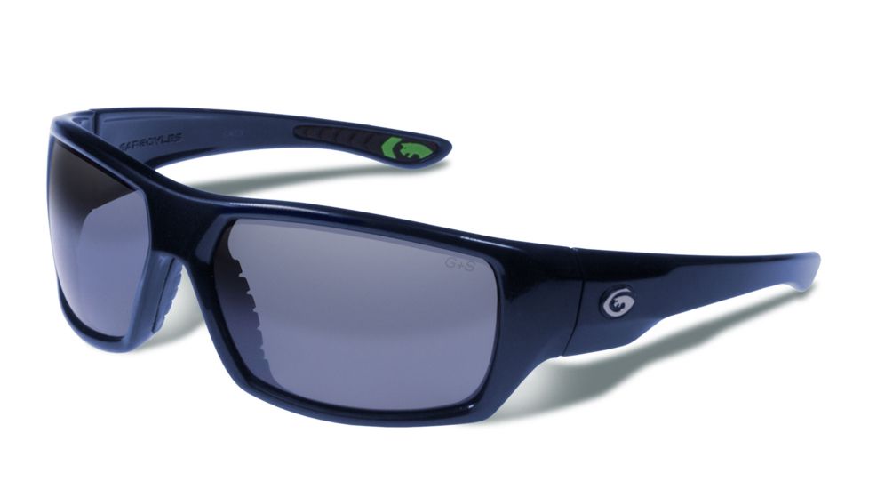 Gargoyles WRATH Sunglasses, Navy Frame, Smoke Polarized with Silver Mirror Lens, Polarized, 10700216.QTM
