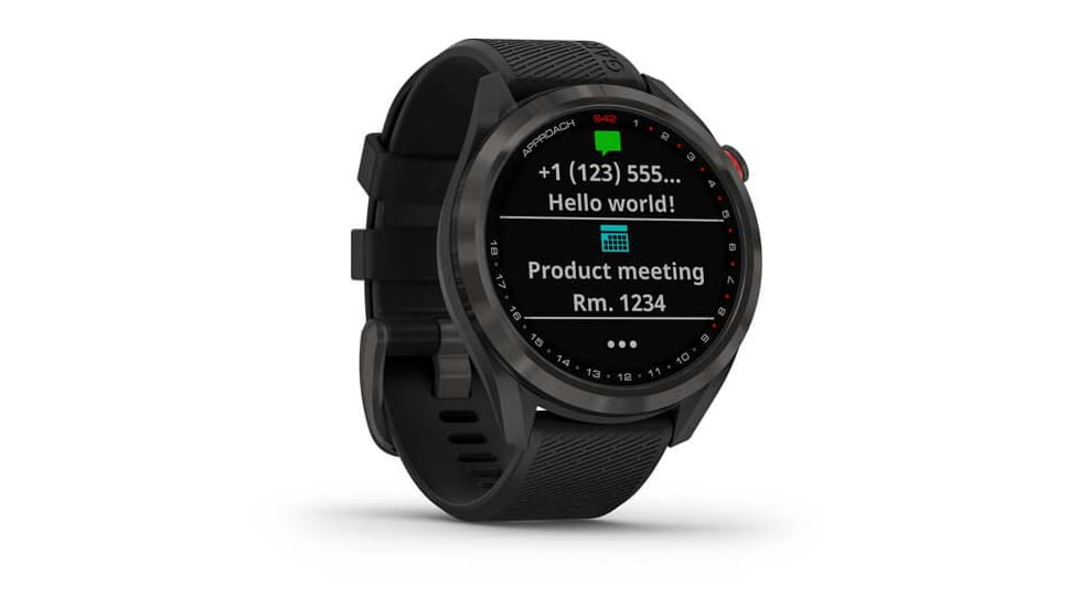 Garmin Approach S42 GPS Smartwatch, Carbon Gray with Black Band, 010-02572-10