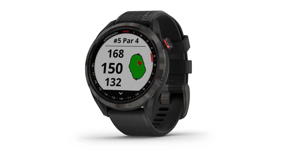 Garmin Approach S42 GPS Smartwatch, Carbon Gray with Black Band, 010-02572-10