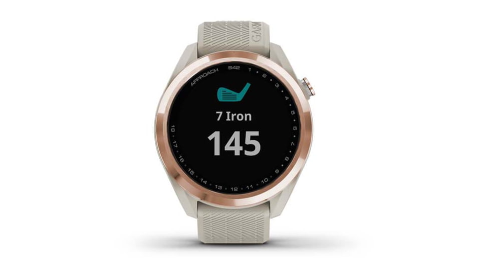 Garmin Approach S42 GPS Smartwatch, Rose Gold with Light Sand Band, 010-02572-12
