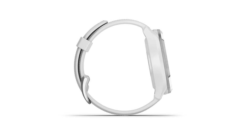 Garmin Approach S42 GPS Smartwatch, Stainless Steel with White Band, 010-02572-11