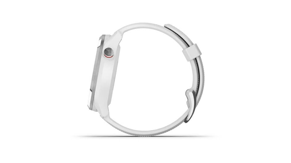 Garmin Approach S42 GPS Smartwatch, Stainless Steel with White Band, 010-02572-11