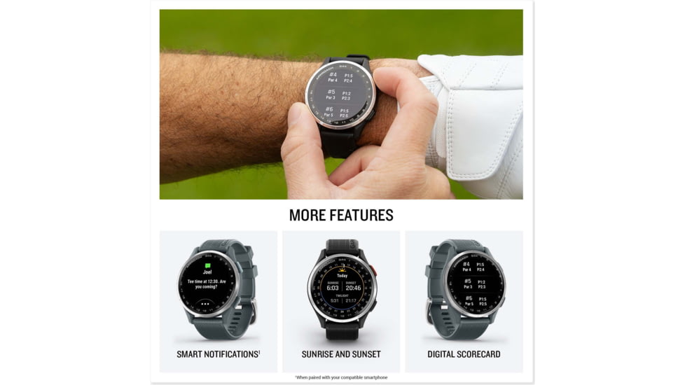 Garmin Approach S44 GPS Golf SmartWatch, Black, 010-03009-00