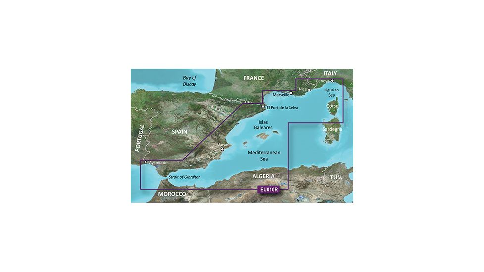 Garmin BlueChart g2 Spain Mediterranean Coast v2010.5-v12 microSD Card w/SD Adapter 010-C0768-20