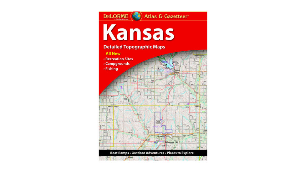 Garmin Delorme Kansas Atlas &amp; Gazetteer Paper Map 010-12656-00