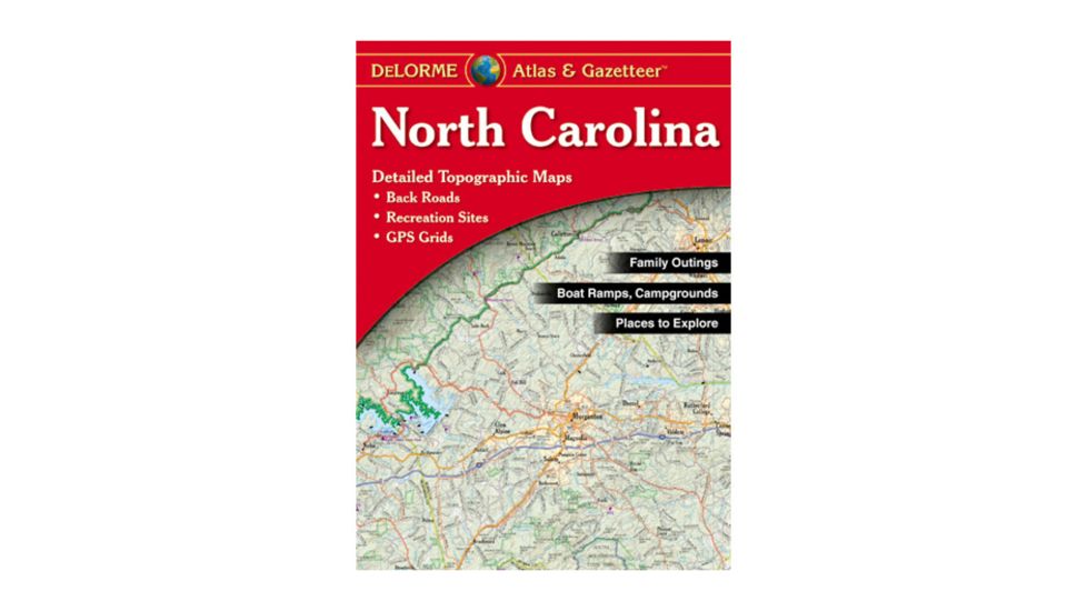 Garmin Delorme North Carolina Atlas &amp; Gazetteer Paper Map AA-008860-000