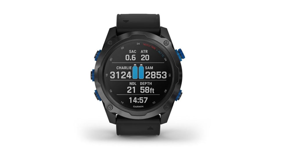 Garmin Descent Mk2i, Titanium Carbon Gray DLC with Black Band, Carbon Gray/Black, 010-02132-01