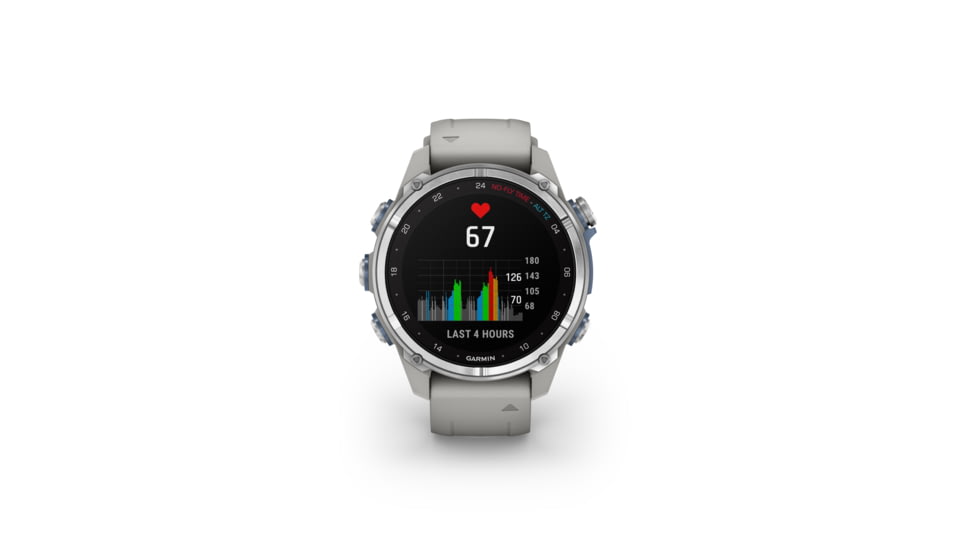 Garmin Descent Mk3 43mm, Stainless Steel with Fog Gray Silicone Band, 010-02753-03