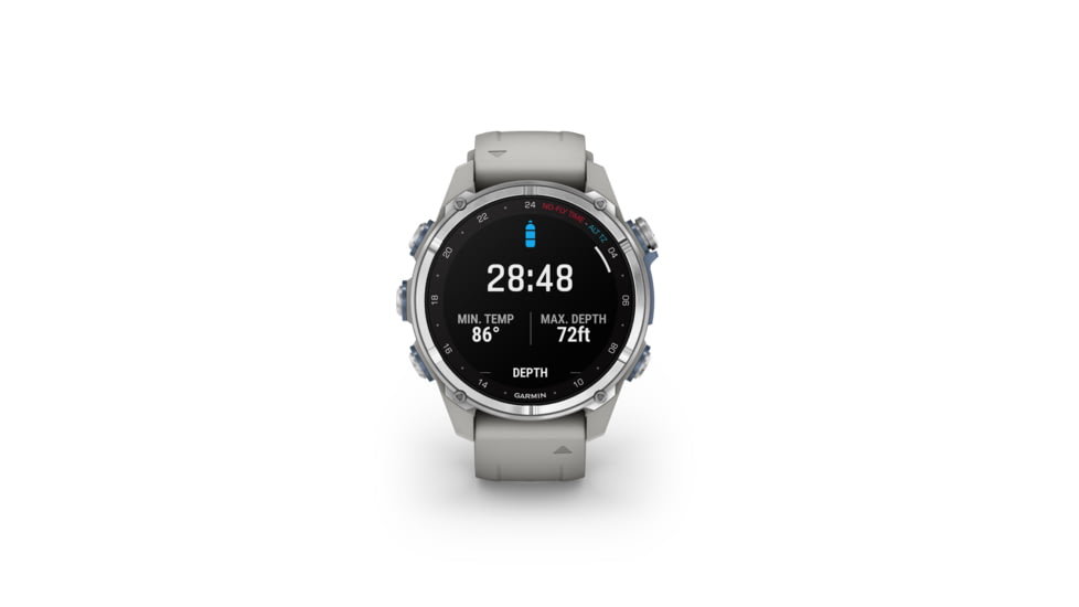 Garmin Descent Mk3 43mm, Stainless Steel with Fog Gray Silicone Band, 010-02753-03