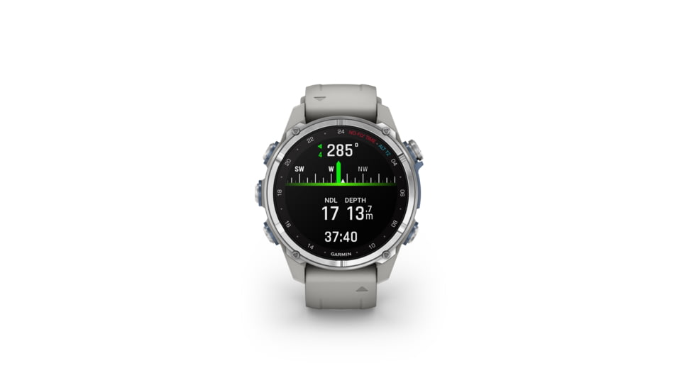 Garmin Descent Mk3 43mm, Stainless Steel with Fog Gray Silicone Band, 010-02753-03