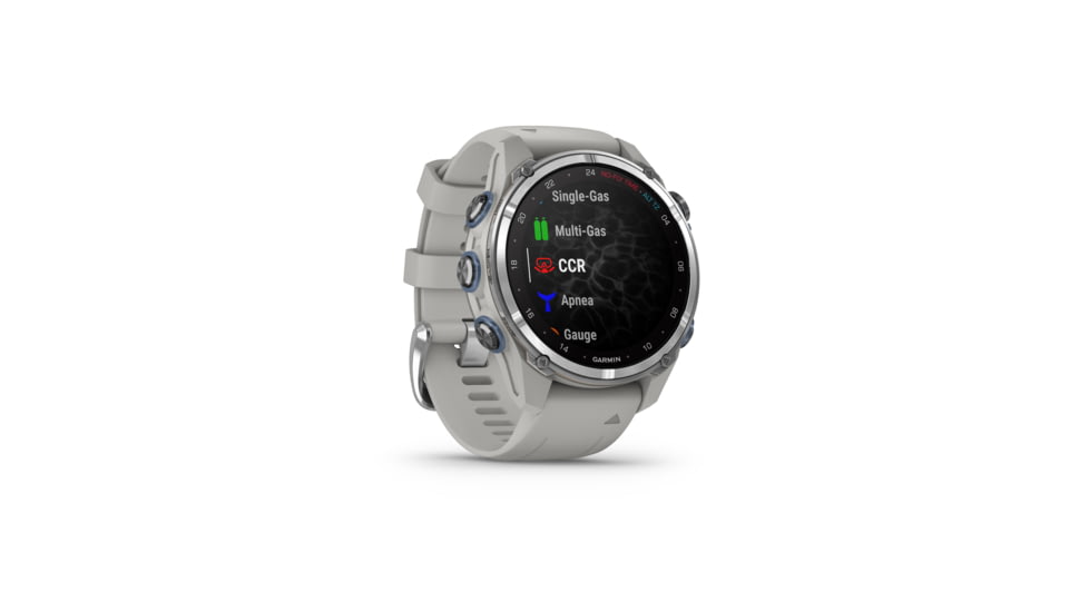 Garmin Descent Mk3 43mm, Stainless Steel with Fog Gray Silicone Band, 010-02753-03