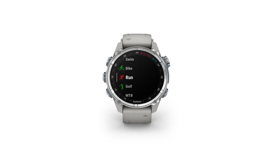 Garmin Descent Mk3 43mm, Stainless Steel with Fog Gray Silicone Band, 010-02753-03