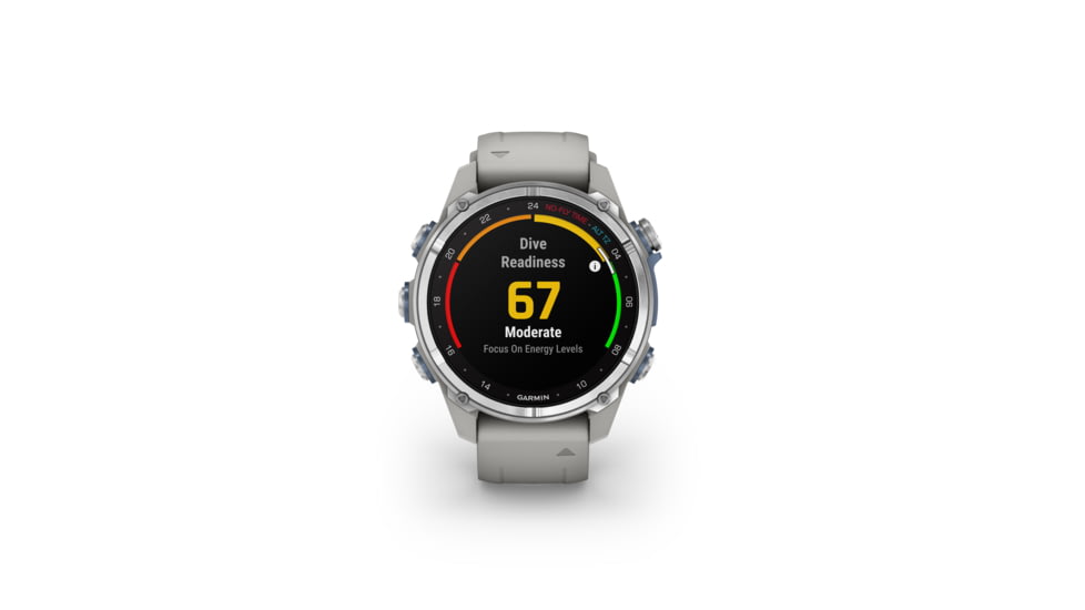 Garmin Descent Mk3 43mm, Stainless Steel with Fog Gray Silicone Band, 010-02753-03