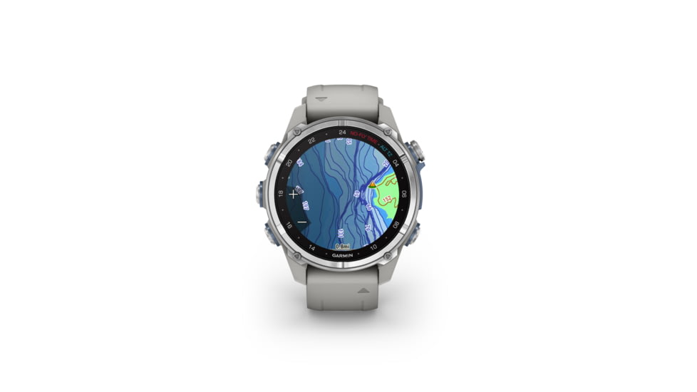 Garmin Descent Mk3 43mm, Stainless Steel with Fog Gray Silicone Band, 010-02753-03
