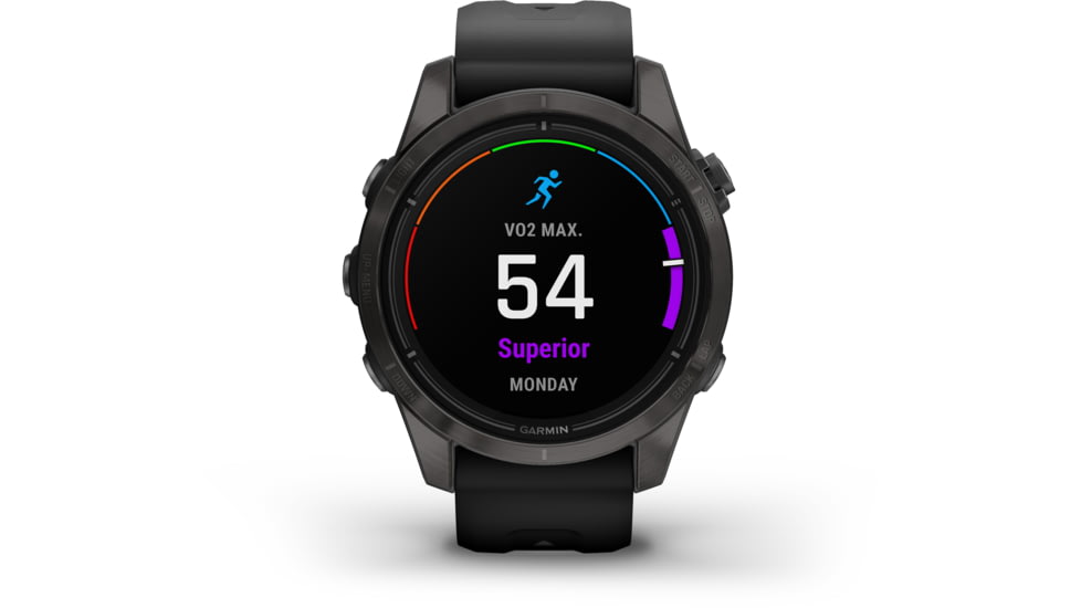 Garmin Epix Pro Gen 2 - Sapphire Edition Watches, 42mm, Carbon Gray DLC Titanium w/ Black Band, 010-02802-14