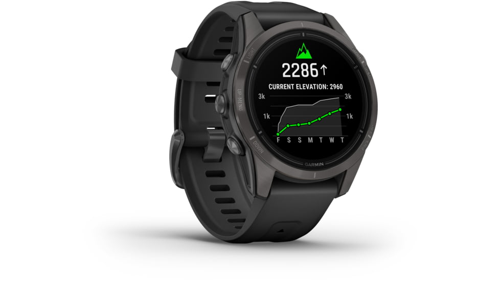 Garmin Epix Pro Gen 2 - Sapphire Edition Watches, 42mm, Carbon Gray DLC Titanium w/ Black Band, 010-02802-14