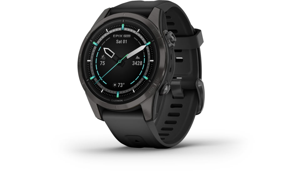 Garmin Epix Pro Gen 2 - Sapphire Edition Watches, 42mm, Carbon Gray DLC Titanium w/ Black Band, 010-02802-14