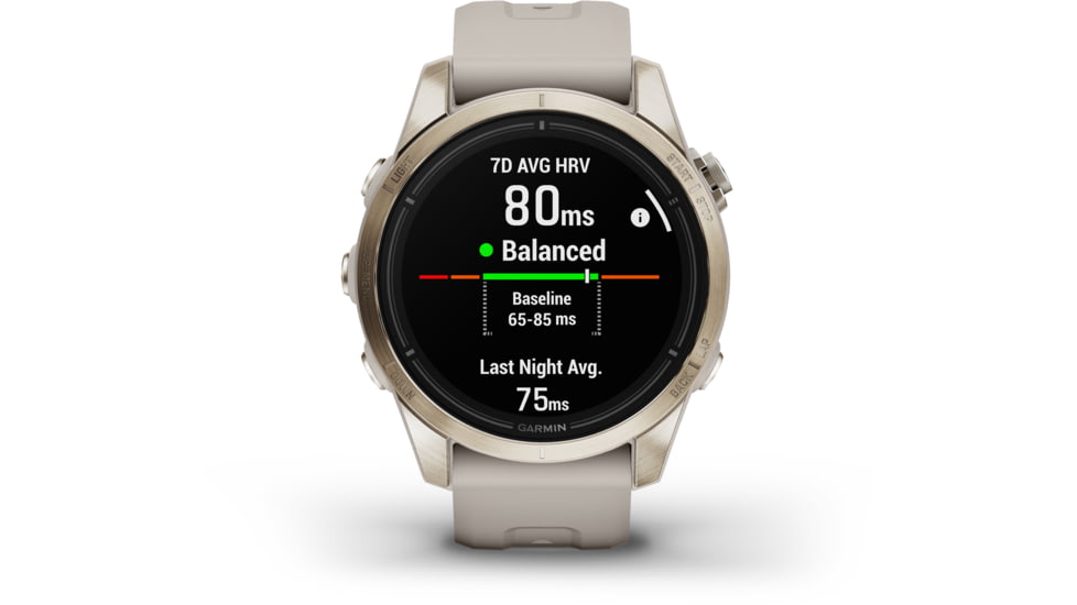 Garmin Epix Pro Gen 2 - Sapphire Edition Watches, 42mm, Soft Gold w/ Light Sand Band, 010-02802-10