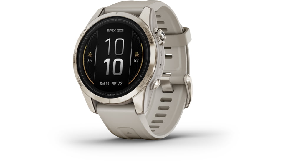 Garmin Epix Pro Gen 2 - Sapphire Edition Watches, 42mm, Soft Gold w/ Light Sand Band, 010-02802-10