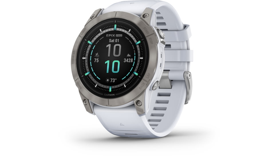 Garmin Epix Pro Gen 2 - Sapphire Edition Watches, 51mm, Titanium w/ Whitestone Band, 010-02804-10