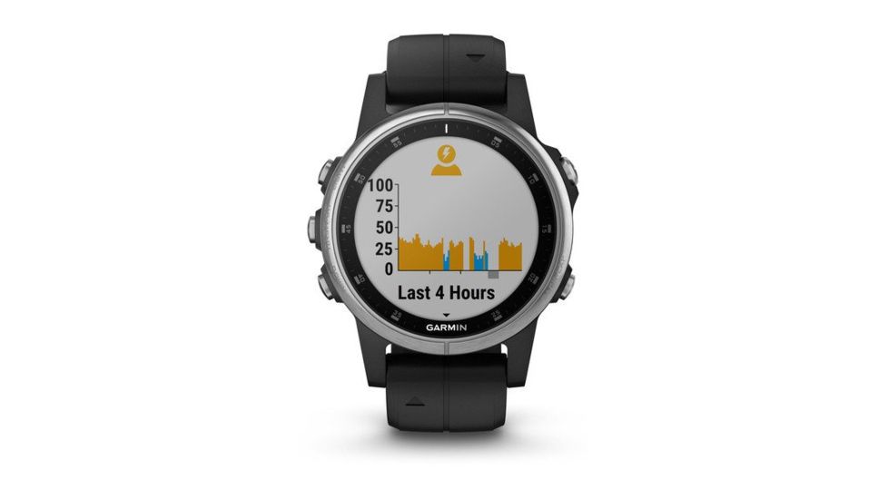 Garmin Fenix 5S Plus, Glass, GPS Watch, NA, Black/Silver 010-01987-20