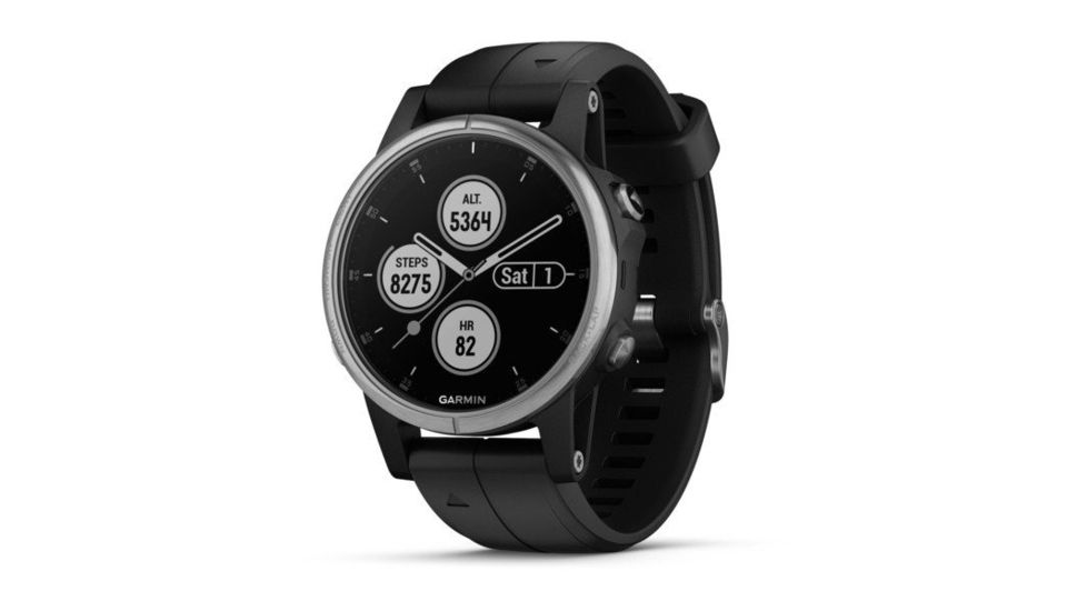 Garmin Fenix 5S Plus, Glass, GPS Watch, NA, Black/Silver 010-01987-20