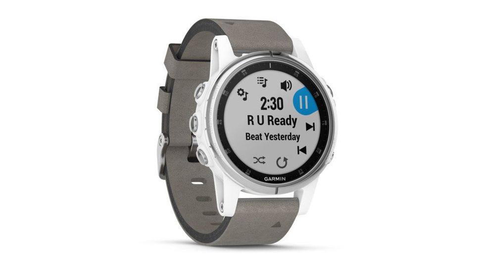 Garmin Fenix 5S Plus, Sapphire, GPS Watch, NA, White/Gray 010-01987-04