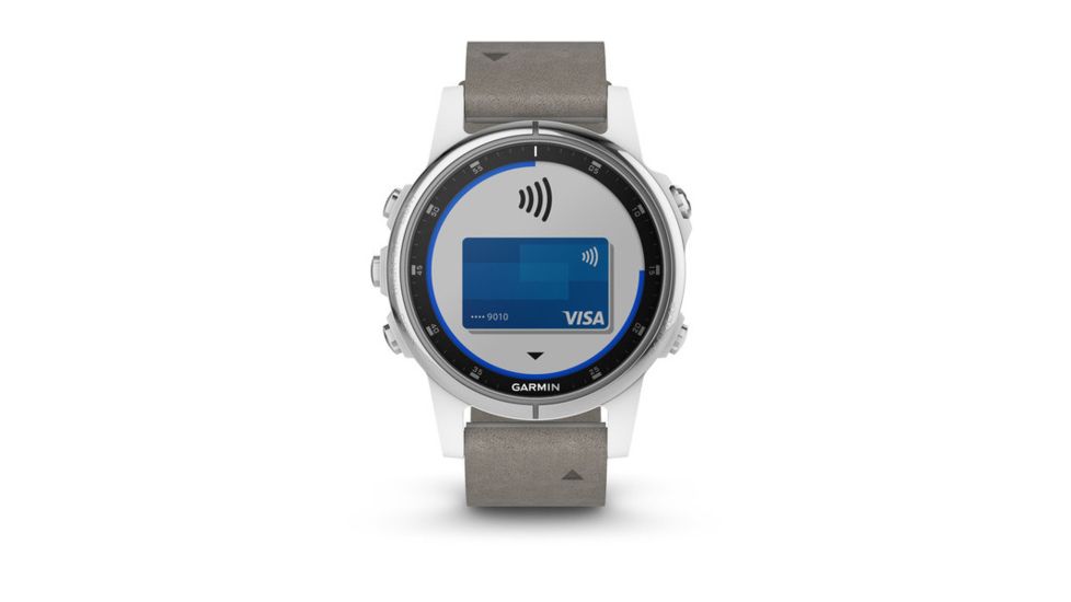 Garmin Fenix 5S Plus, Sapphire, GPS Watch, NA, White/Gray 010-01987-04