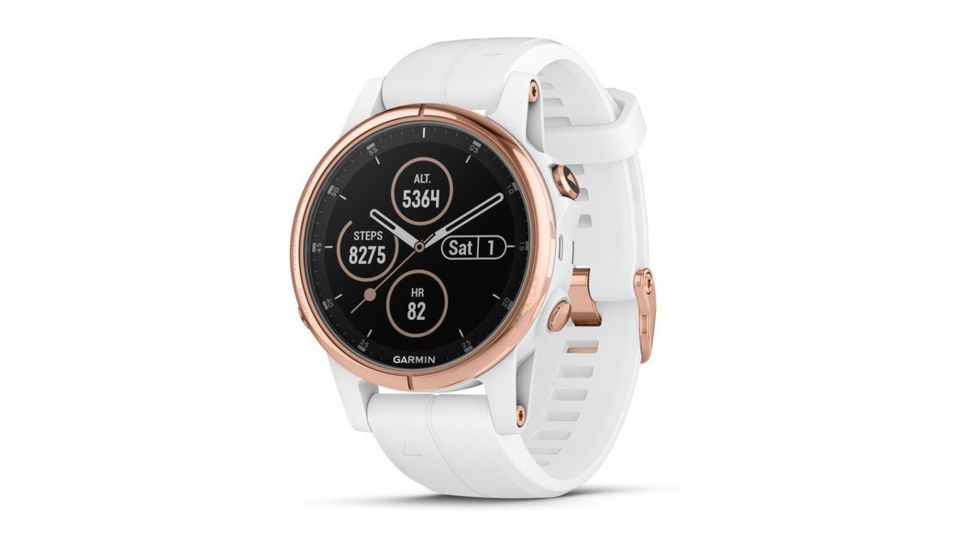 Garmin Fenix 5S Plus, Sapphire, GPS Watch, NA, White Rose Gold/White 010-01987-06