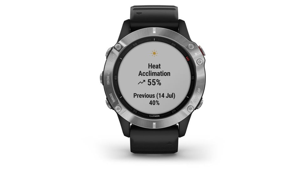 Garmin Fenix 6 Multisport GPS Smartwatch, Silver w/Black Band, 010-02158-00