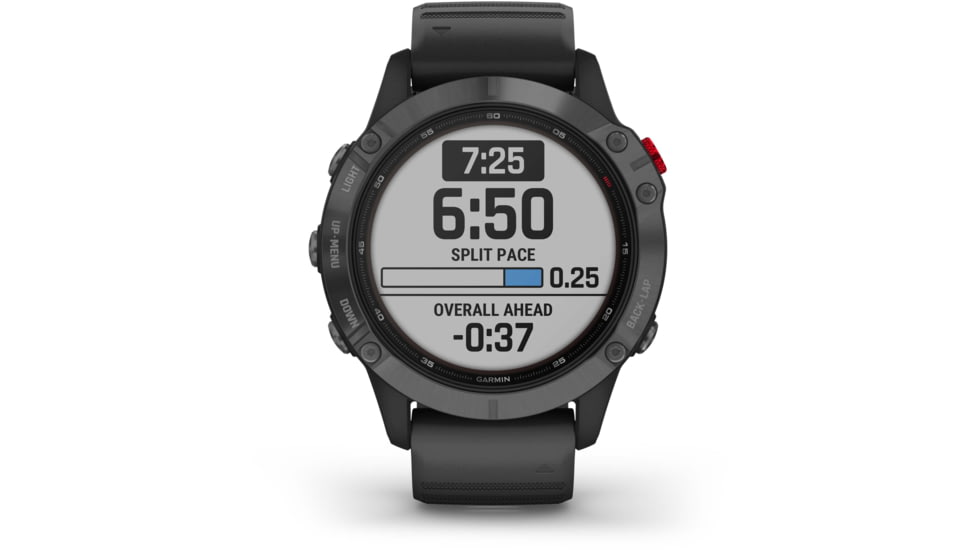 Garmin Fenix 6 Pro Solar Watch, Slate Gray with Black Band, 010-02410-14