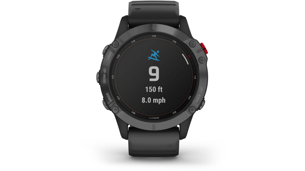 Garmin Fenix 6 Pro Solar Watch, Slate Gray with Black Band, 010-02410-14
