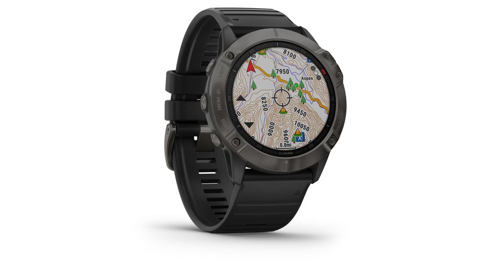 Garmin Fenix 6X Sapphire Multisport GPS Smartwatch, Carbon Gray DLC w/Black Band, 010-02157-10