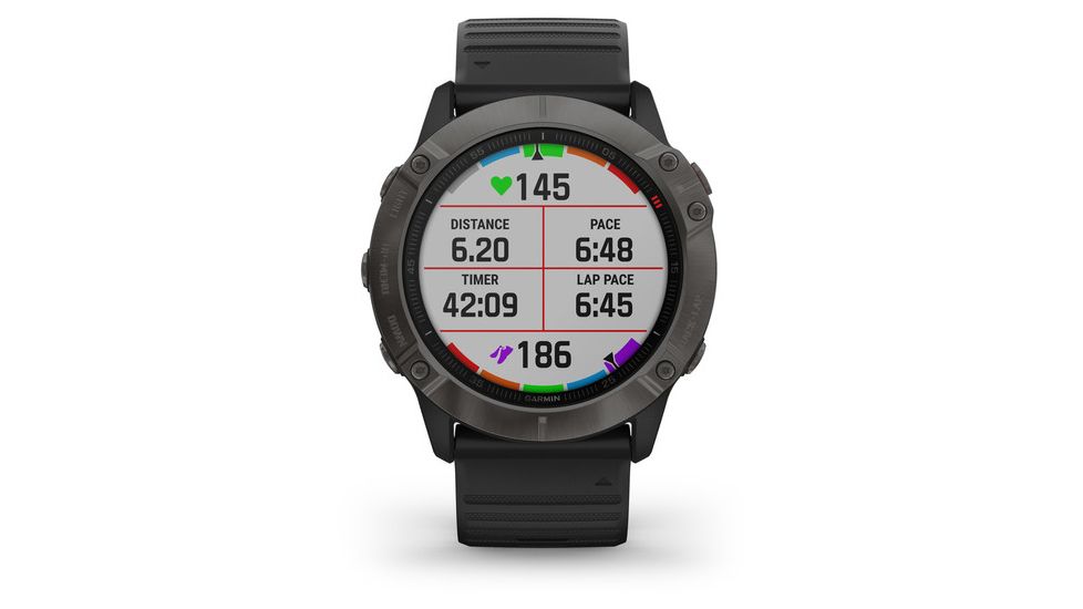 Garmin Fenix 6X Sapphire Multisport GPS Smartwatch, Carbon Gray DLC w/Black Band, 010-02157-10