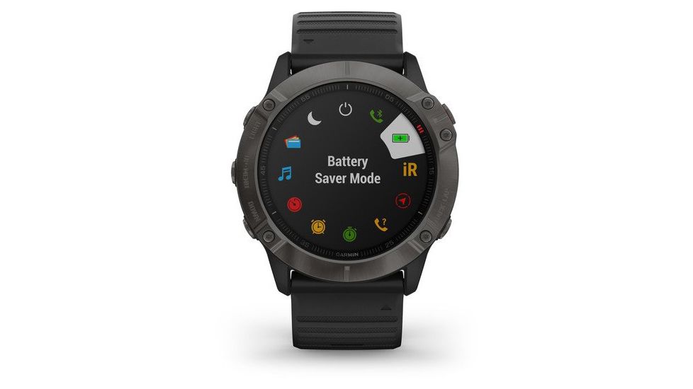 Garmin Fenix 6X Sapphire Multisport GPS Smartwatch, Carbon Gray DLC w/Black Band, 010-02157-10