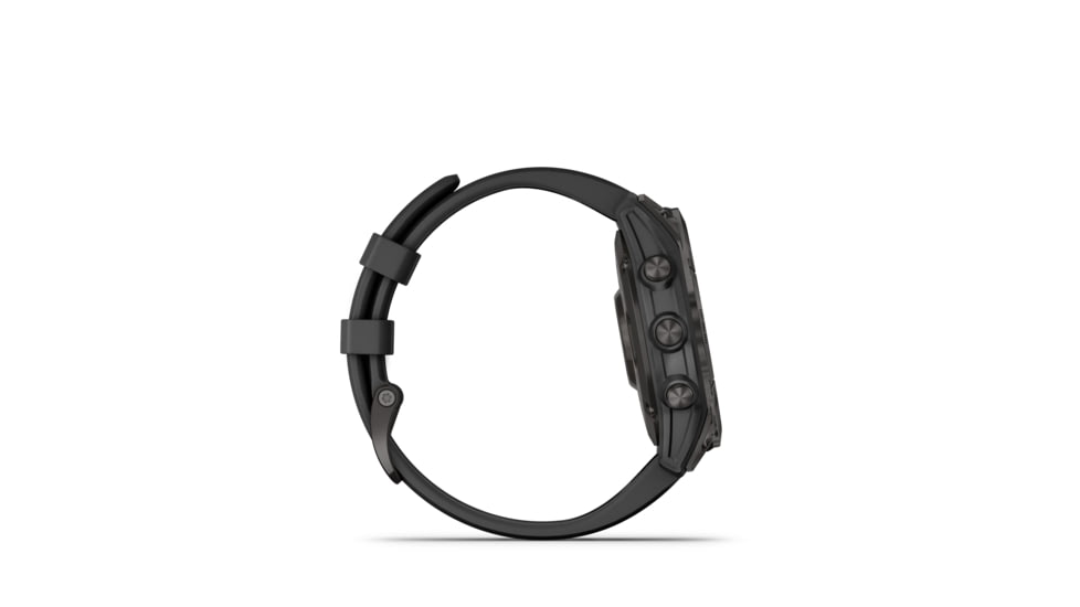 Garmin Fenix 7 Sapphire Solar Watch, Carbon Gray DLC Titanium Case, Black Band, 010-02540-20