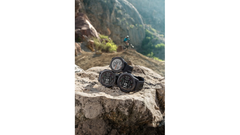 Garmin Fenix 7 Sapphire Solar Watch, Carbon Gray DLC Titanium Case, Black Band, 010-02540-20